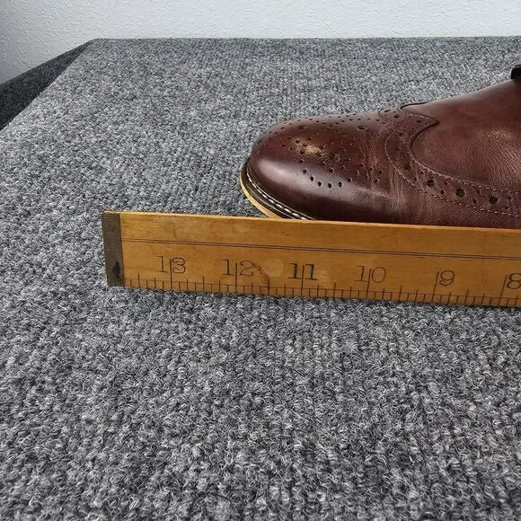 Joseph Abboud Mens Brown Leather Wingtip Derby Dress Shoe Sz 10‎  pre-owned - Picture 14 of 14